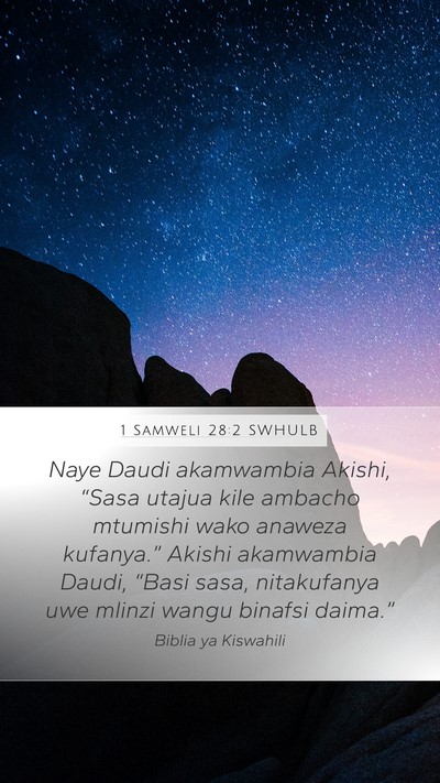 1 Samweli 28:2 SWHULB Bible Verse Image