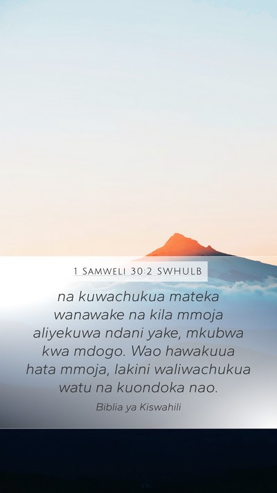 1 Samweli 30:2 SWHULB Bible Verse Image