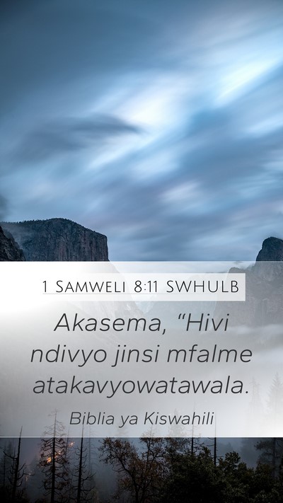 1 Samweli 8:11 SWHULB Bible Verse Image