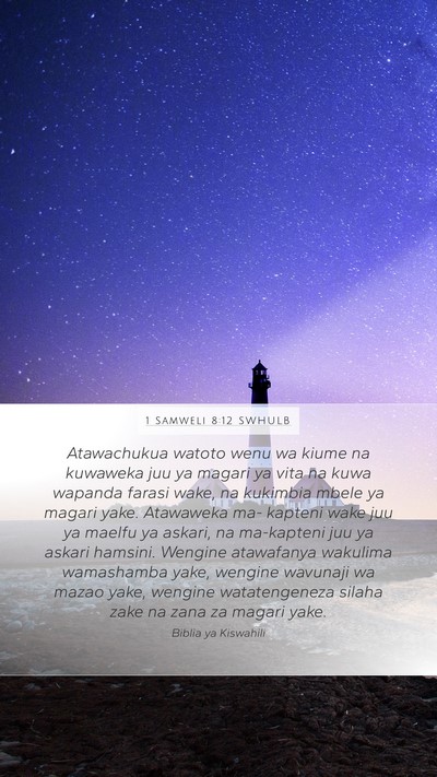 1 Samweli 8:12 SWHULB Bible Verse Image