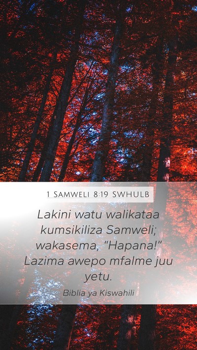 1 Samweli 8:19 SWHULB Bible Verse Image