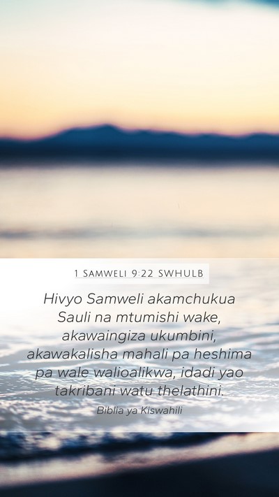 1 Samweli 9:22 SWHULB Bible Verse Image