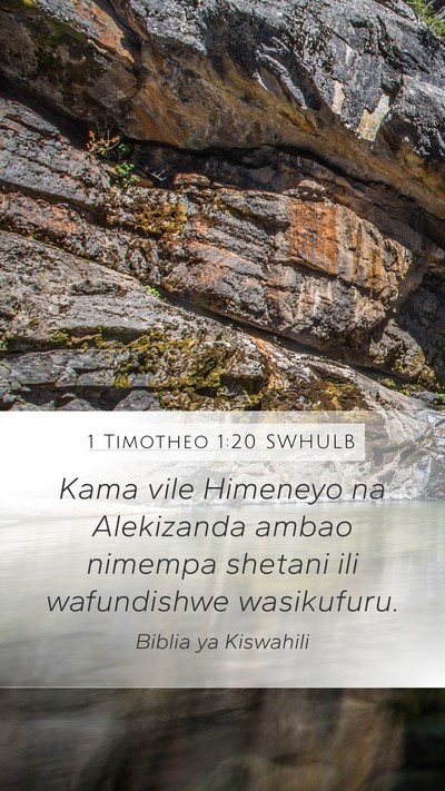 1 Timotheo 1:20 SWHULB Bible Verse Image