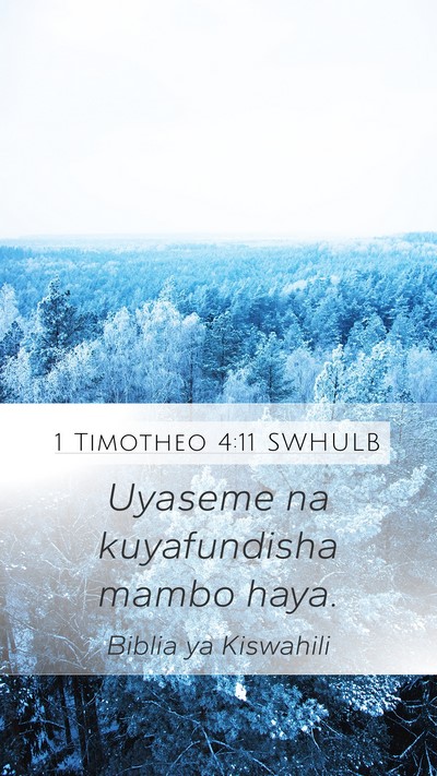1 Timotheo 4:11 SWHULB Bible Verse Image