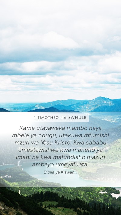 1 Timotheo 4:6 SWHULB Bible Verse Image