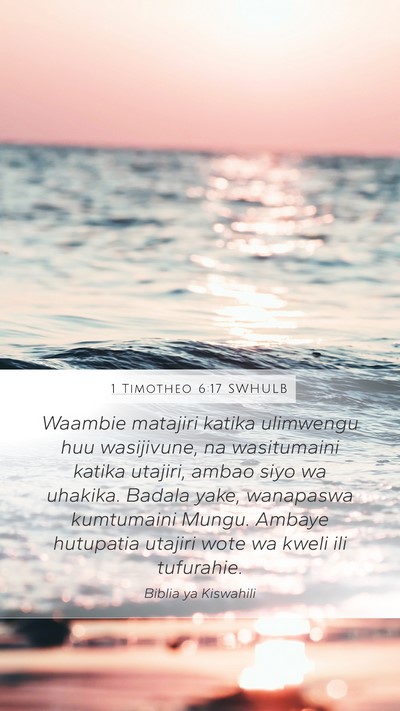 1 Timotheo 6:17 SWHULB Bible Verse Image