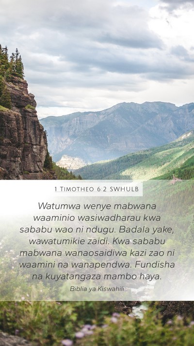 1 Timotheo 6:2 SWHULB Bible Verse Image