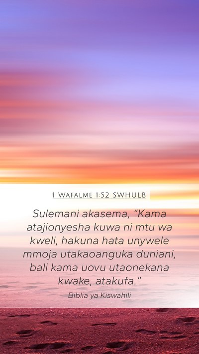 1 Wafalme 1:52 SWHULB Bible Verse Image