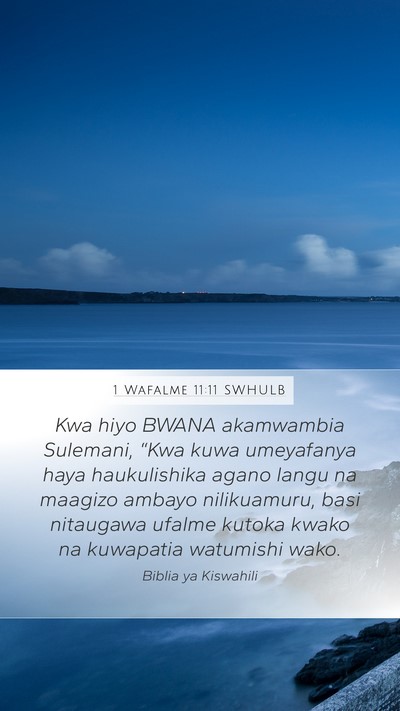 1 Wafalme 11:11 SWHULB Bible Verse Image