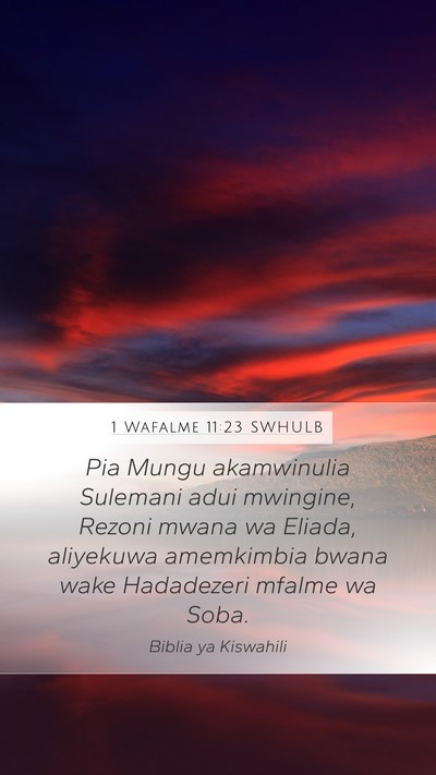 1 Wafalme 11:23 SWHULB Bible Verse Image