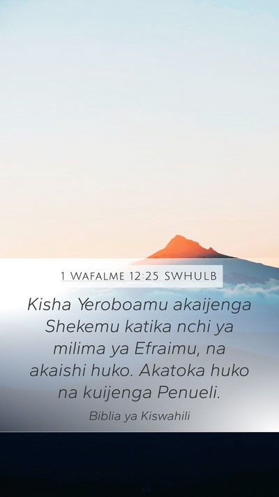 1 Wafalme 12:25 SWHULB Bible Verse Image