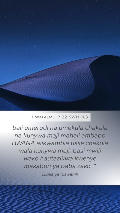 1 Wafalme 13:22 SWHULB Bible Verse Image