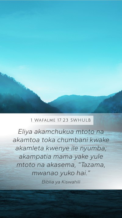 1 Wafalme 17:23 SWHULB Bible Verse Image