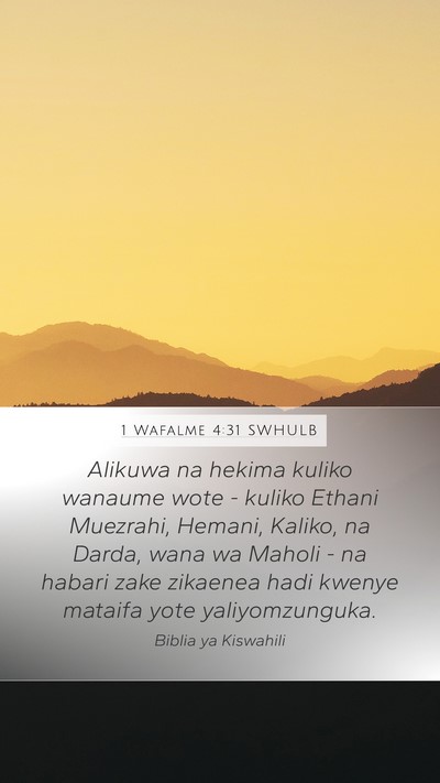 1 Wafalme 4:31 SWHULB Bible Verse Image