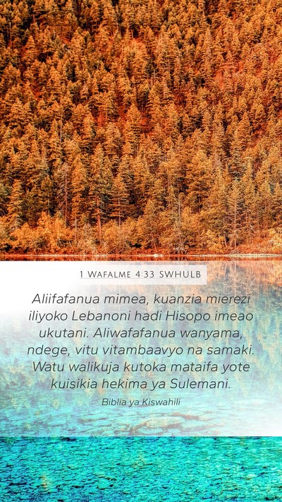 1 Wafalme 4:33 SWHULB Bible Verse Image