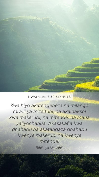 1 Wafalme 6:32 SWHULB Bible Verse Image