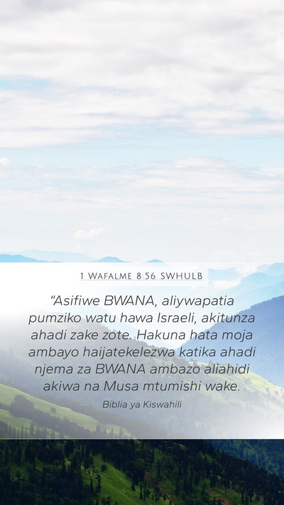 1 Wafalme 8:56 SWHULB Bible Verse Image