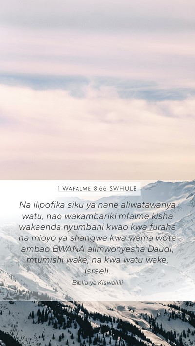 1 Wafalme 8:66 SWHULB Bible Verse Image