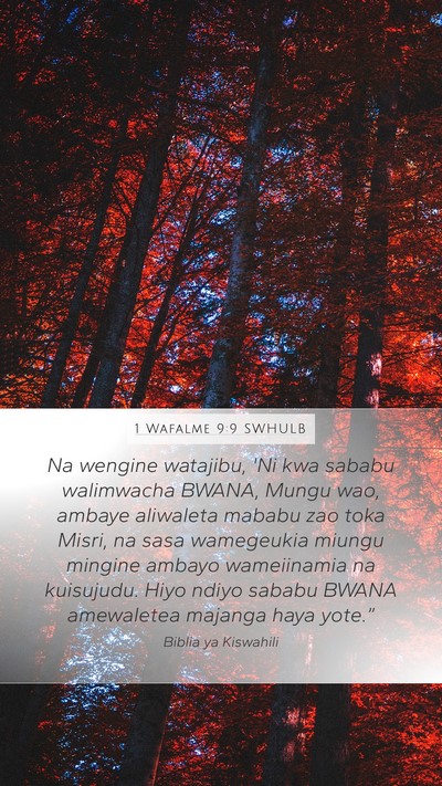 1 Wafalme 9:9 SWHULB Bible Verse Image