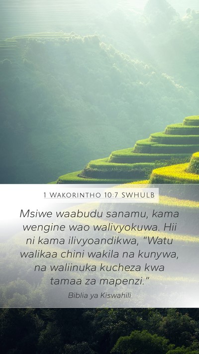 1 Wakorintho 10:7 SWHULB Bible Verse Image