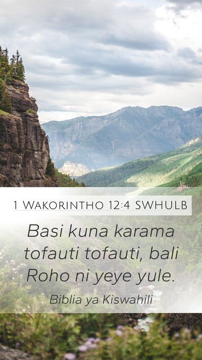 1 Wakorintho 12:4 SWHULB Bible Verse Image