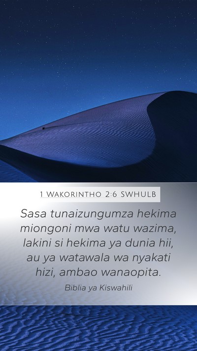 1 Wakorintho 2:6 SWHULB Bible Verse Image