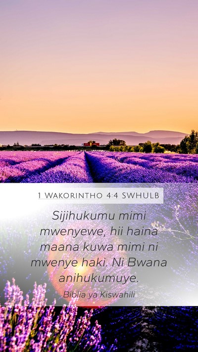 1 Wakorintho 4:4 SWHULB Bible Verse Image