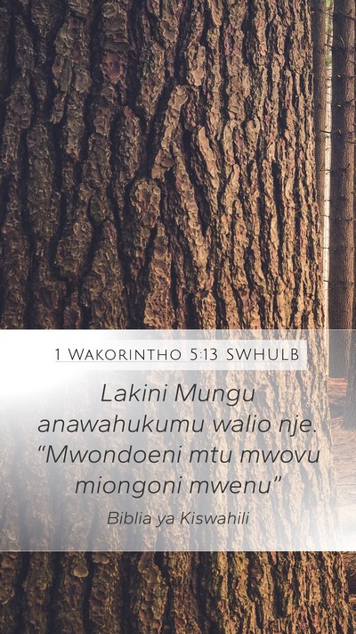 1 Wakorintho 5:13 SWHULB Bible Verse Image