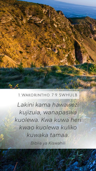 1 Wakorintho 7:9 SWHULB Bible Verse Image