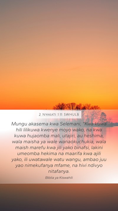 2 Nyakati 1:11 SWHULB Bible Verse Image