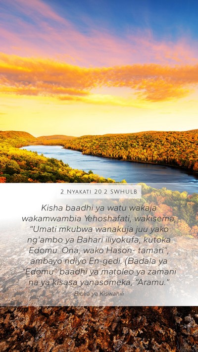 2 Nyakati 20:2 SWHULB Bible Verse Image