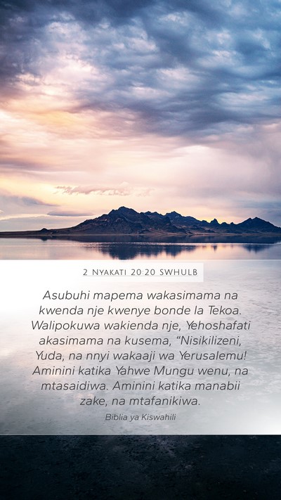 2 Nyakati 20:20 SWHULB Bible Verse Image