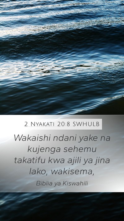 2 Nyakati 20:8 SWHULB Bible Verse Image