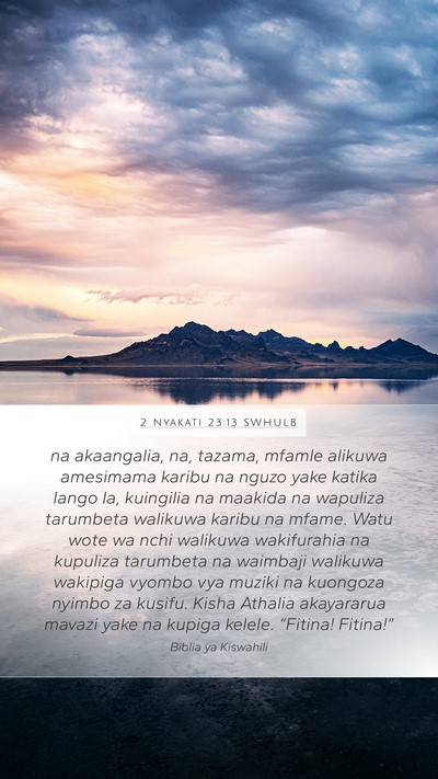 2 Nyakati 23:13 SWHULB Bible Verse Image