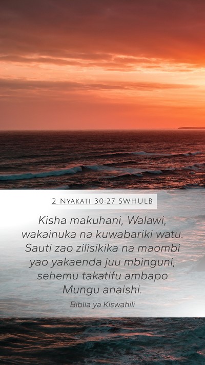 2 Nyakati 30:27 SWHULB Bible Verse Image