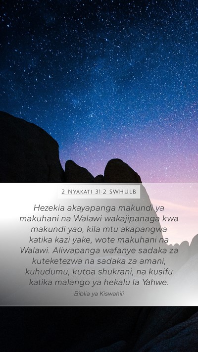 2 Nyakati 31:2 SWHULB Bible Verse Image