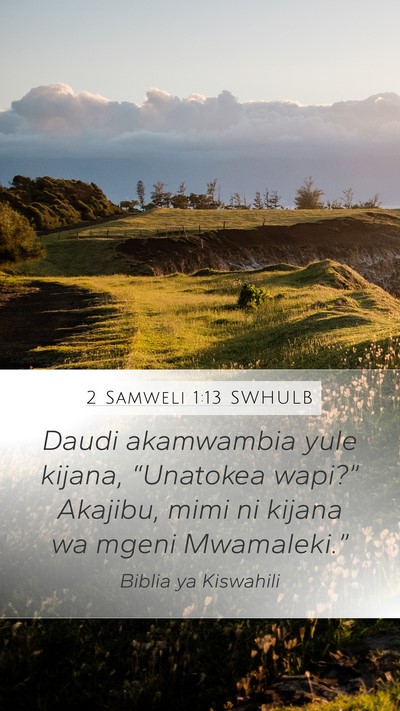 2 Samweli 1:13 SWHULB Bible Verse Image