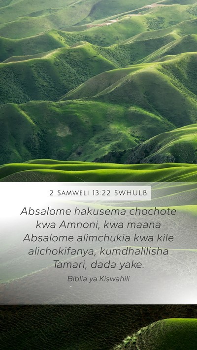 2 Samweli 13:22 SWHULB Bible Verse Image