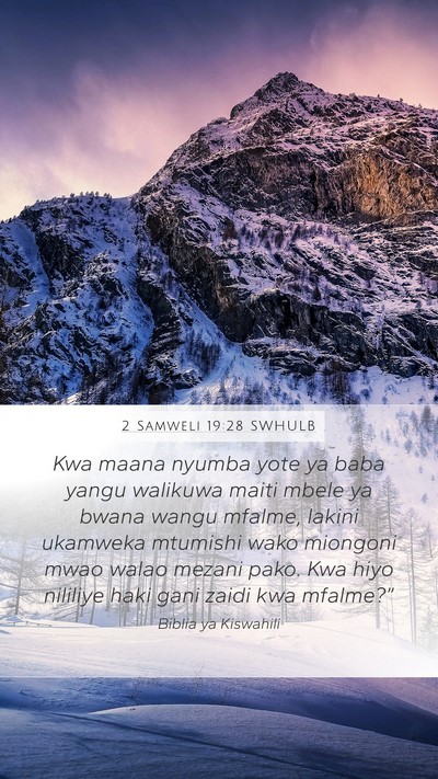 2 Samweli 19:28 SWHULB Bible Verse Image