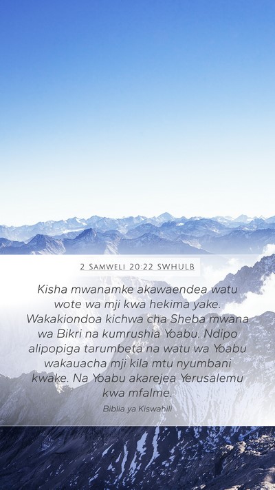 2 Samweli 20:22 SWHULB Bible Verse Image