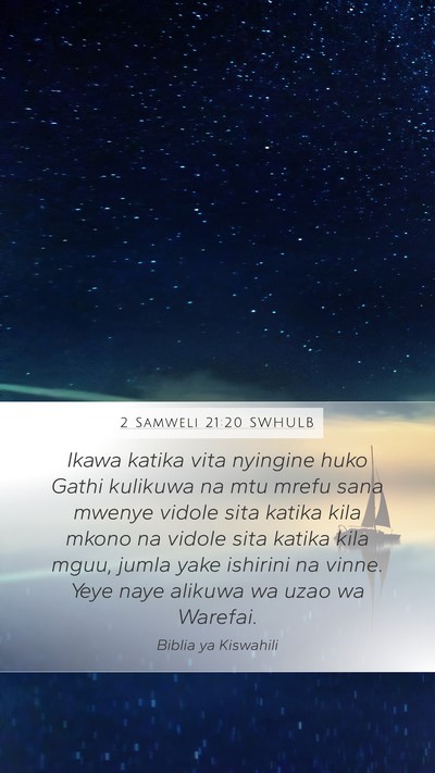 2 Samweli 21:20 SWHULB Bible Verse Image