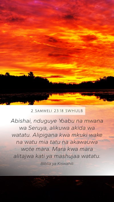 2 Samweli 23:18 SWHULB Bible Verse Image