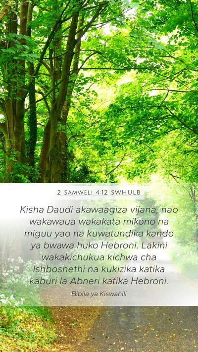 2 Samweli 4:12 SWHULB Bible Verse Image