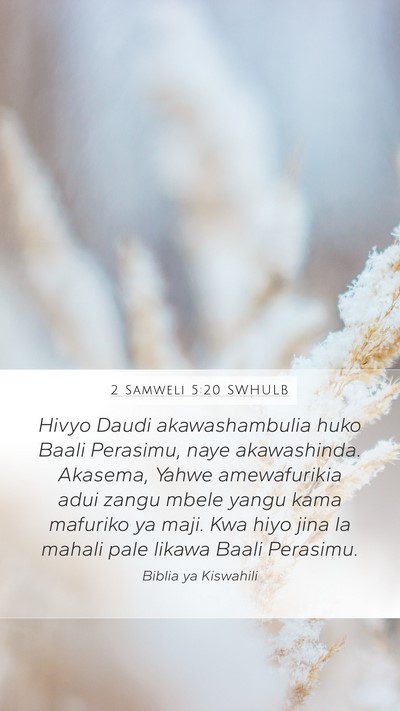 2 Samweli 5:20 SWHULB Bible Verse Image
