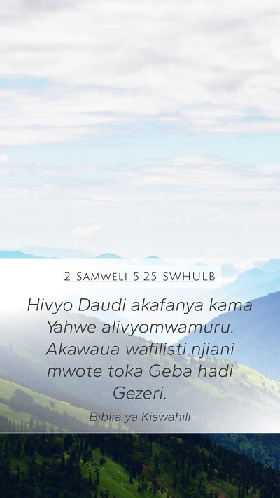 2 Samweli 5:25 SWHULB Bible Verse Image