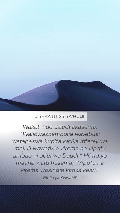 2 Samweli 5:8 SWHULB Bible Verse Image