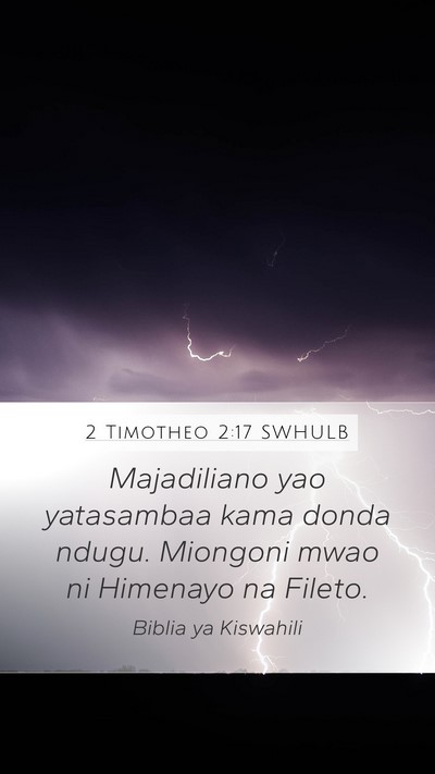2 Timotheo 2:17 SWHULB Bible Verse Image