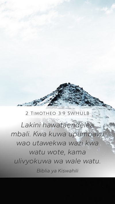 2 Timotheo 3:9 SWHULB Bible Verse Image