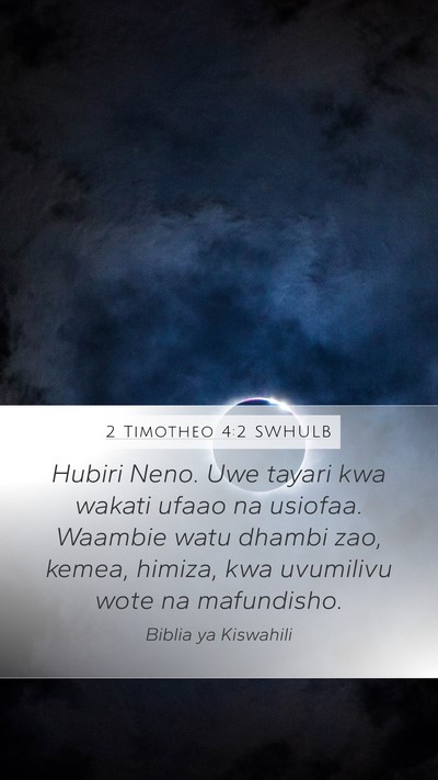 2 Timotheo 4:2 SWHULB Bible Verse Image