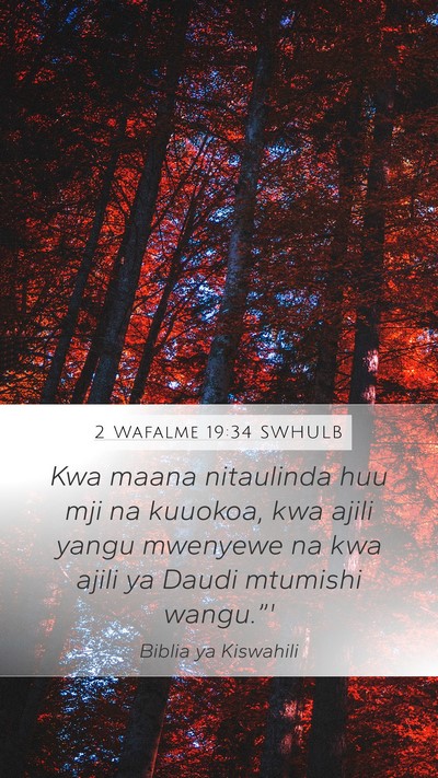 2 Wafalme 19:34 SWHULB Bible Verse Image